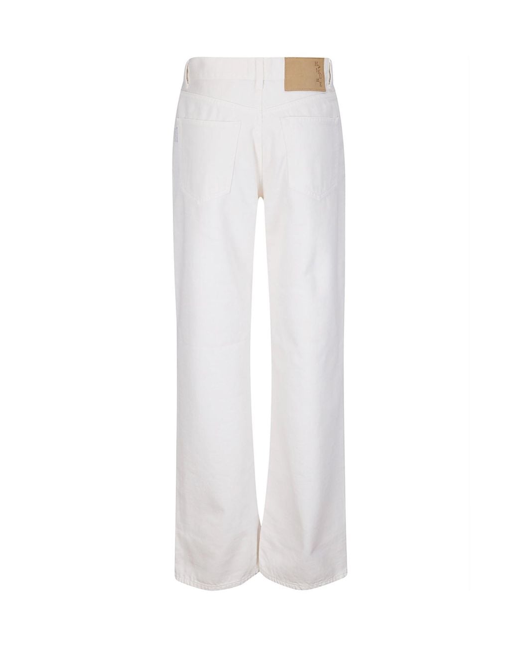 Haikure White Logo Patch Wide-Leg Jeans