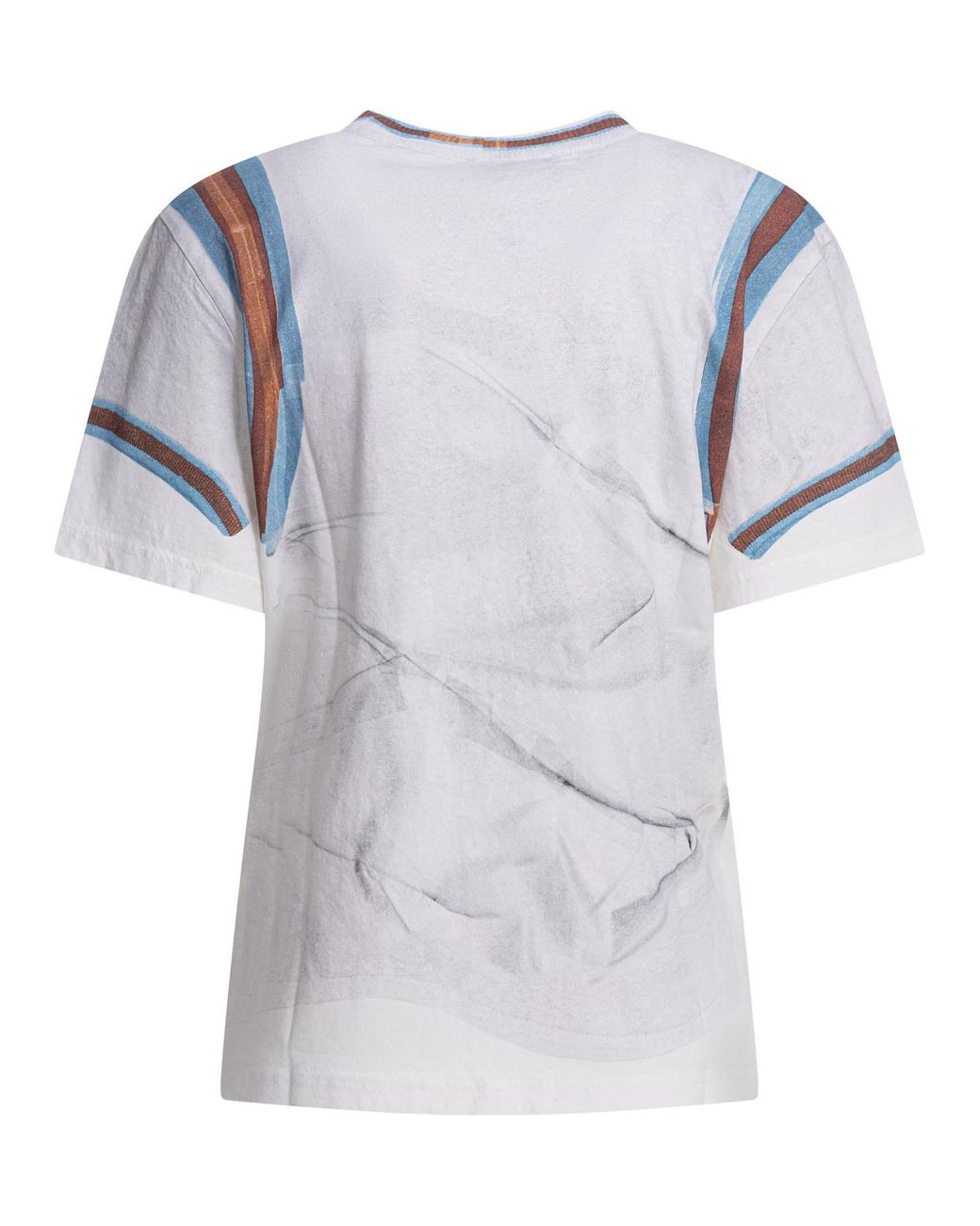 Acne White Logo Printed Crewneck T-Shirt