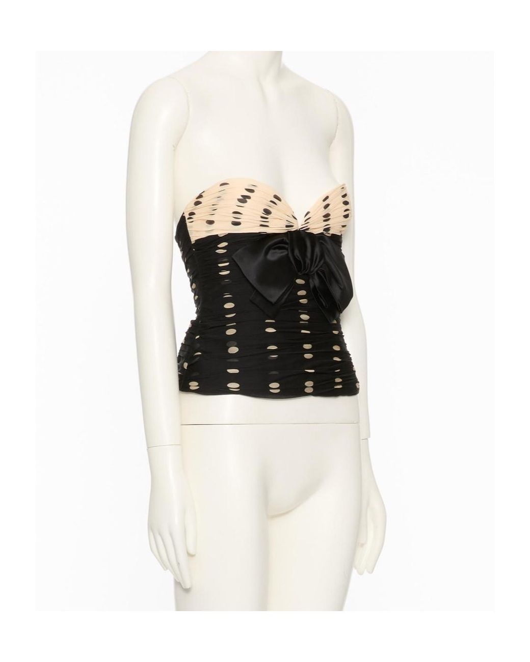 Valentino White Bow Detailed Strapless Top