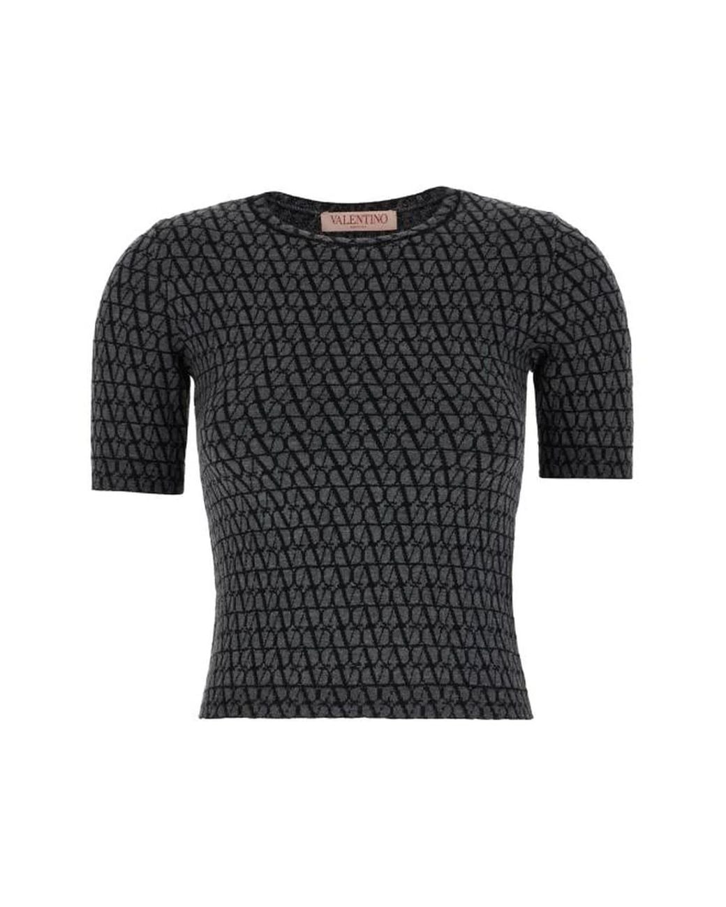 Valentino Black Toile Iconographe Knitted Top