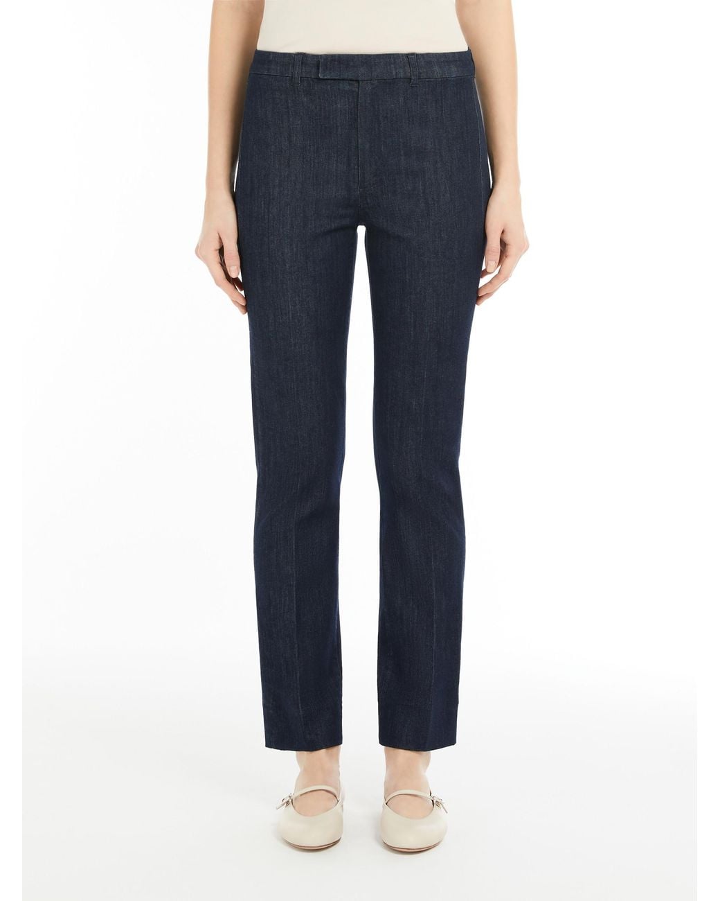 Max Mara Blue 'S Pleat Detailed Tapered Pants