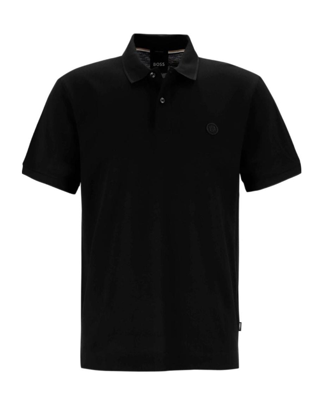 Boss Black Logo-Detail Cotton Polo Shirt for men