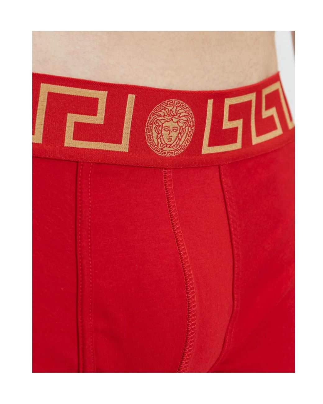 Versace Red Greca Logo Boxer Briefs for men