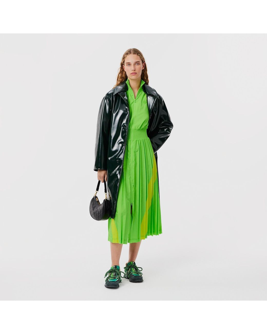 Lacoste Green Standcollar Longsleeve Dress