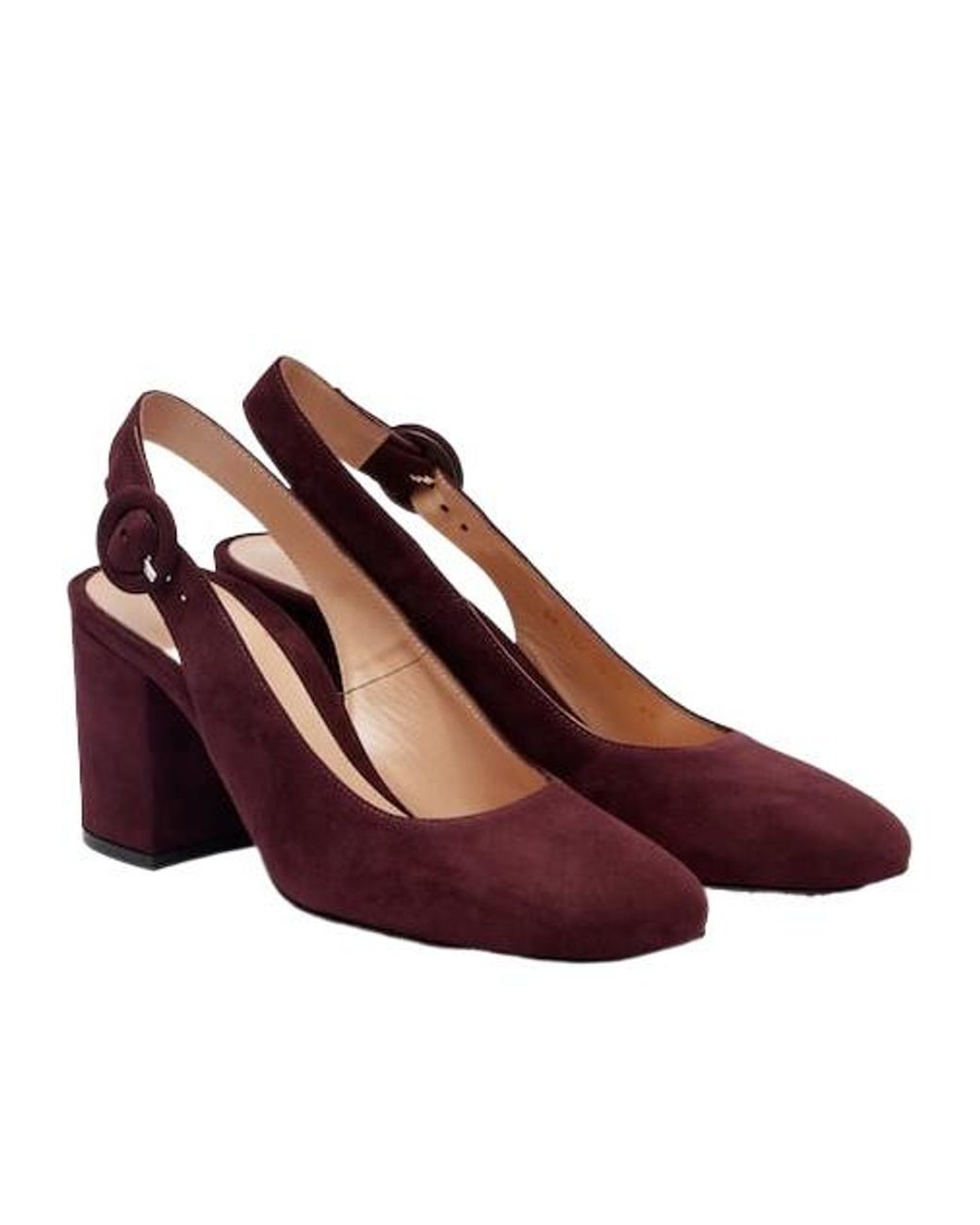 Gianvito Rossi Brown Suede Slingback Pumps