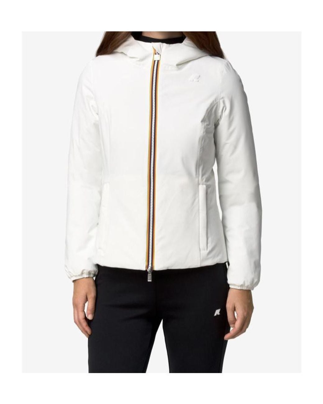 K-Way White Lilyst Warm Hooded Jacket