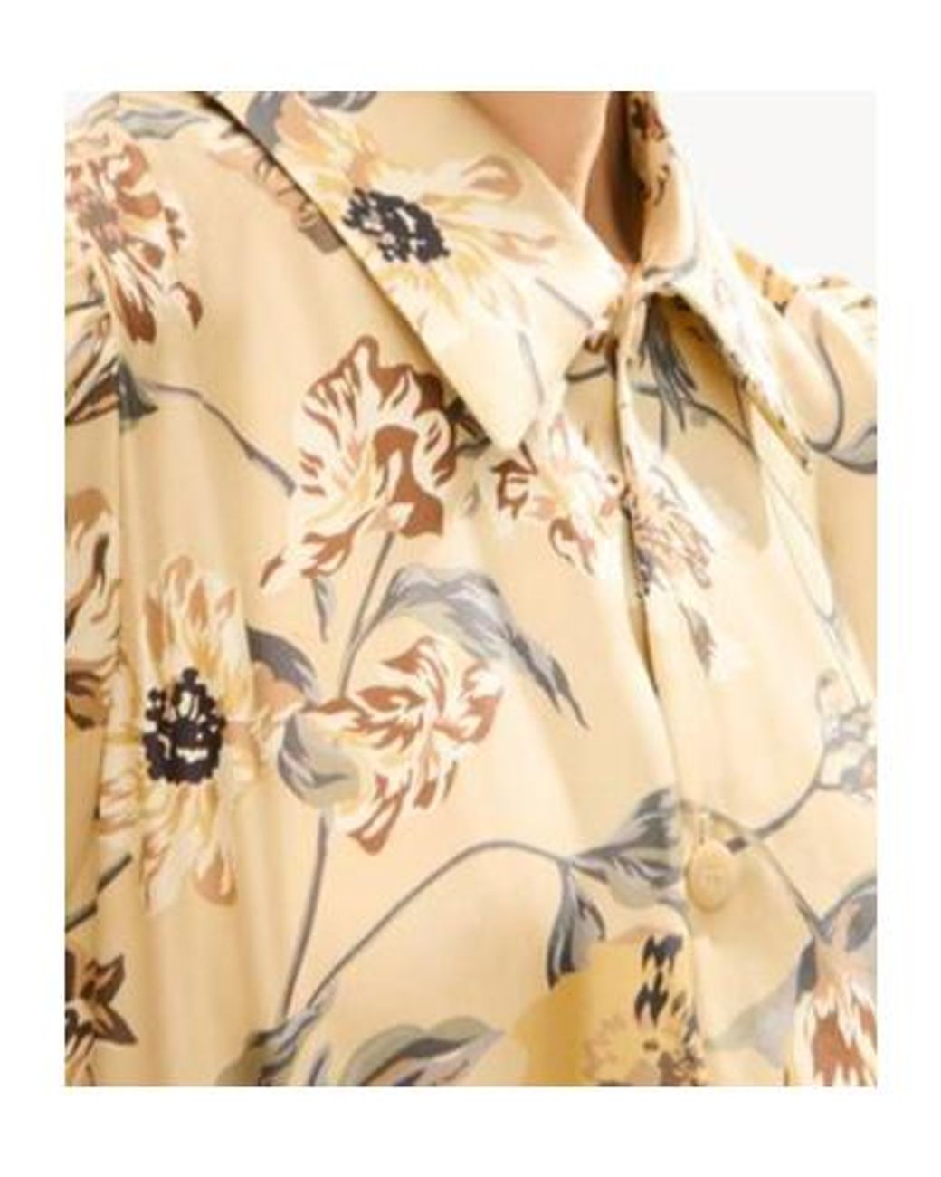 KENZO White Floral Print Drawstring Shirt
