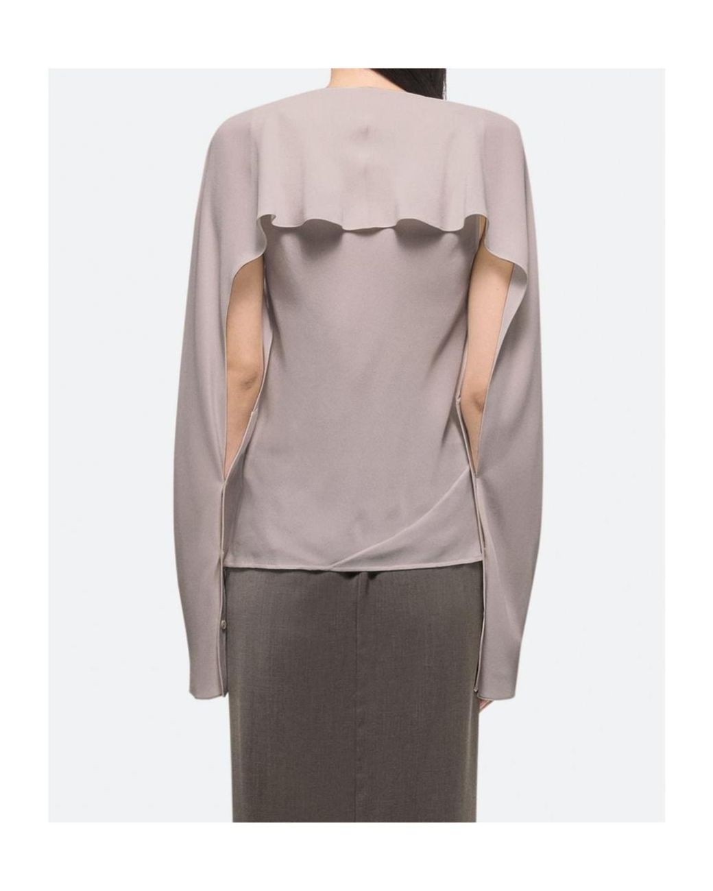 Helmut Lang Purple Scarf V-Neck Blouse