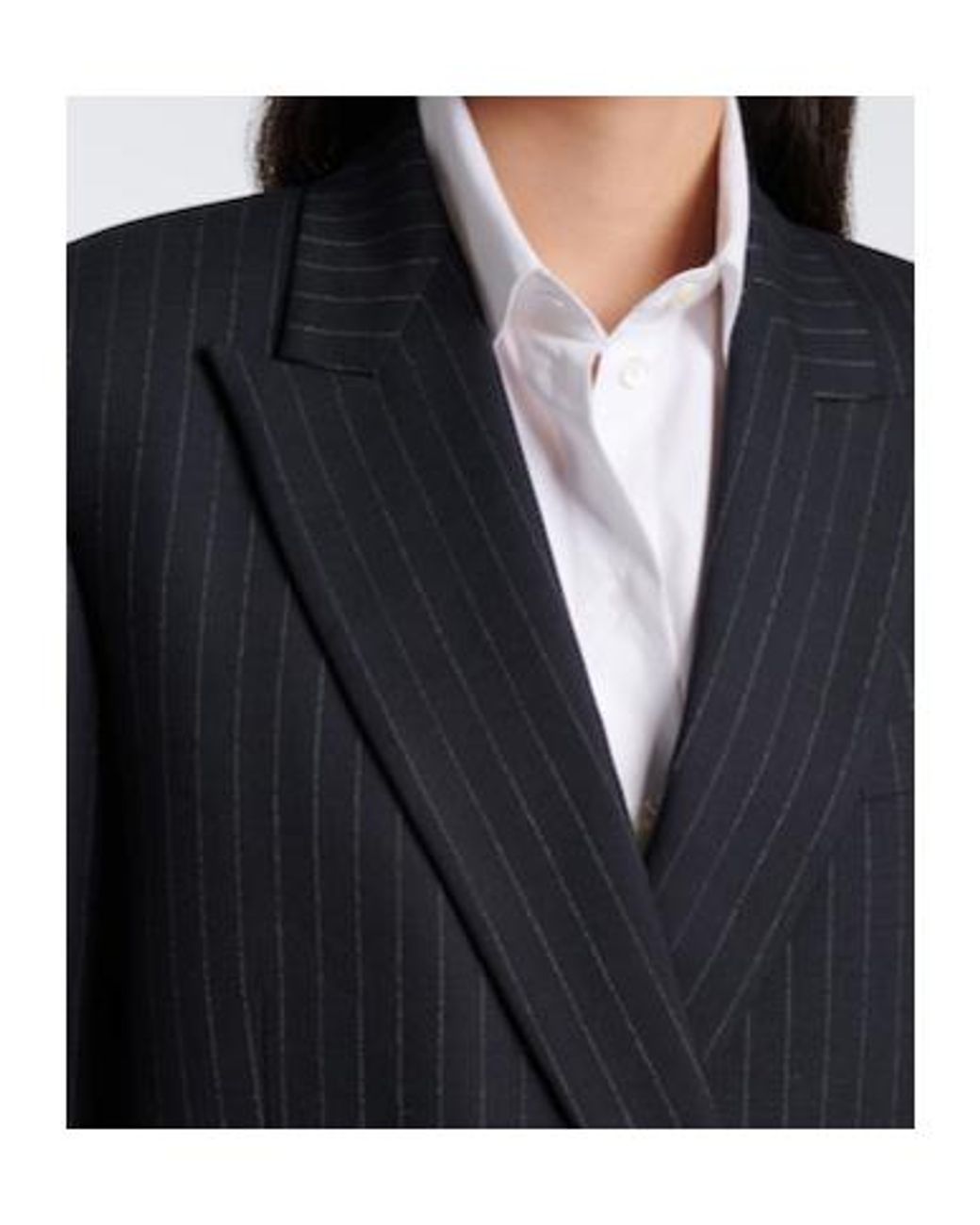 Nili Lotan Blue Leston Pinstriped Wool Blazer