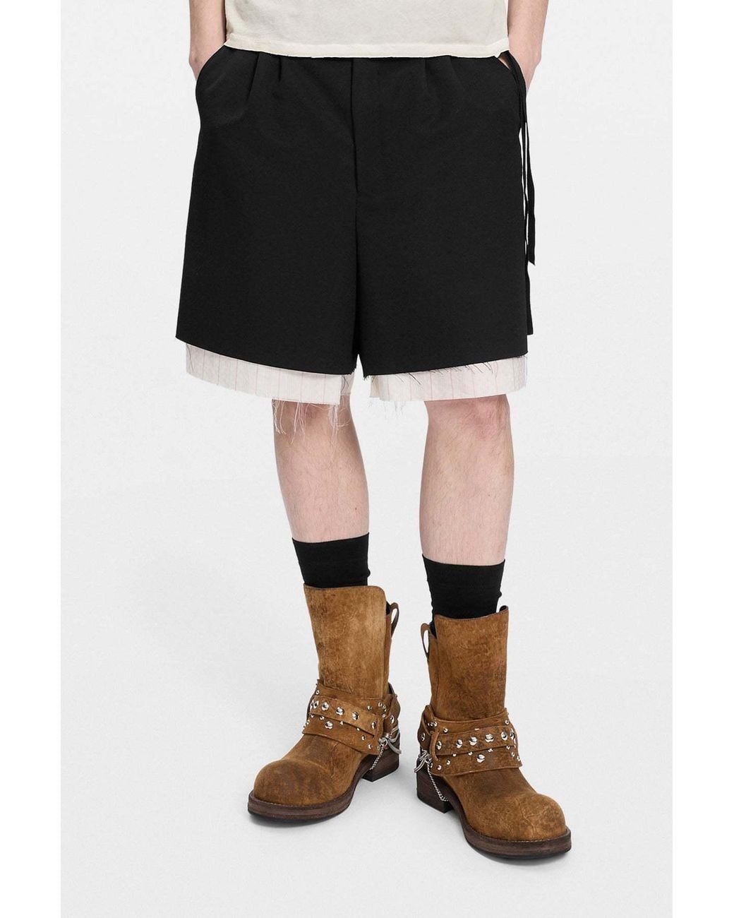 Ann Demeulemeester Brown Boa Short Riding Boots With Spurs for men