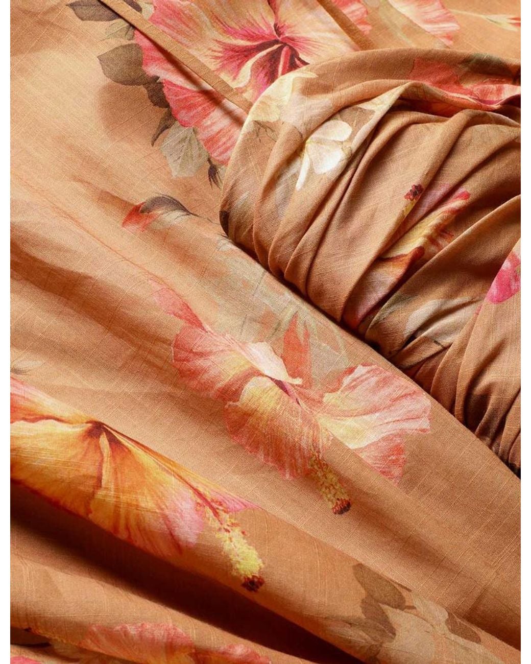 Zimmermann Brown Mahon Tie Front Midi Dress