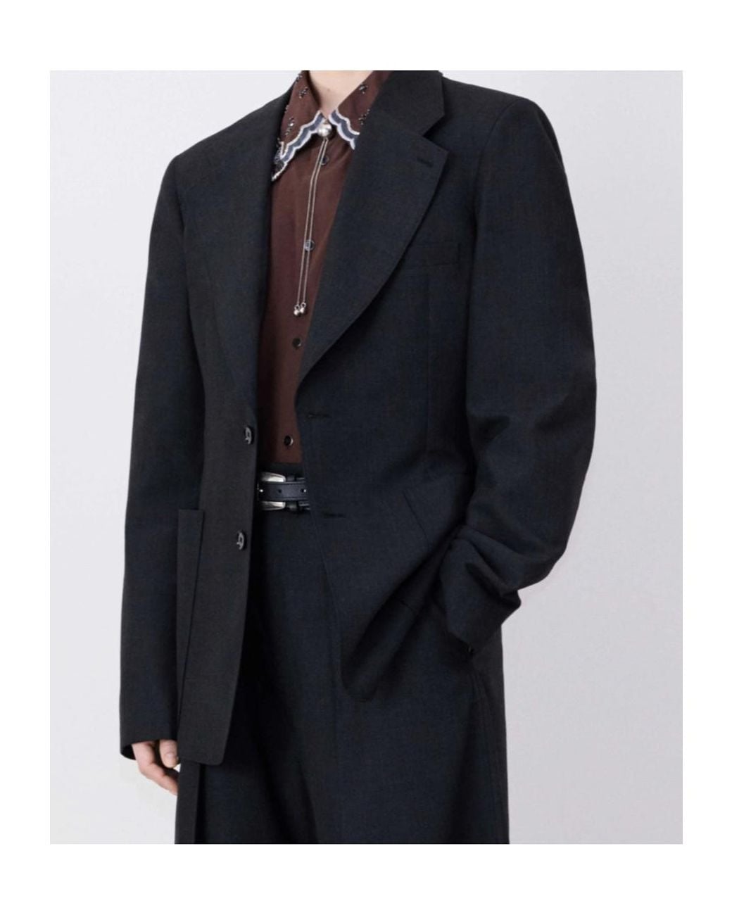 Lemaire Blue Single-Breasted Tailored Blazer