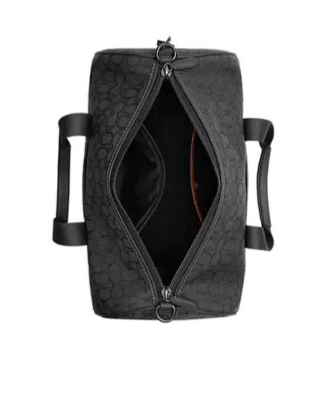 COACH Black Signature Jacquard Theo Duffle Bag for men