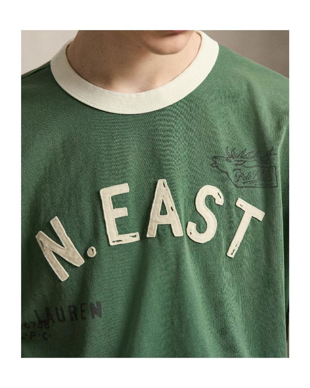 Polo Ralph Lauren Green Vintage Fit Jersey Graphic T-Shirt for men