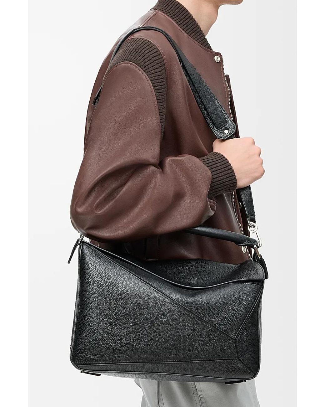 Loewe Black Large Puzzle Bag for men