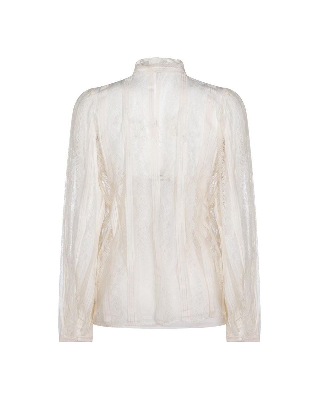 Twinset White Striped Lace Bow Blouse