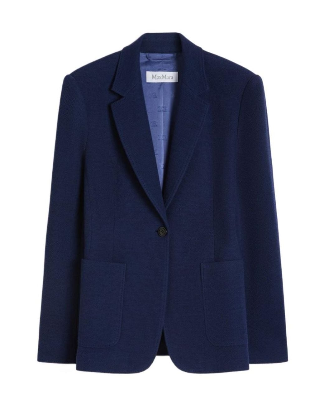 Max Mara Blue Patch-Pocket Blazer