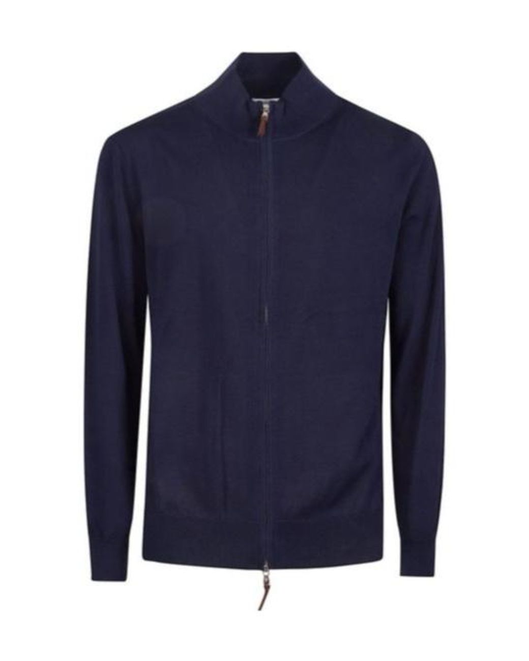 Ballantyne Blue Zip-Up Knit Cardigan for men