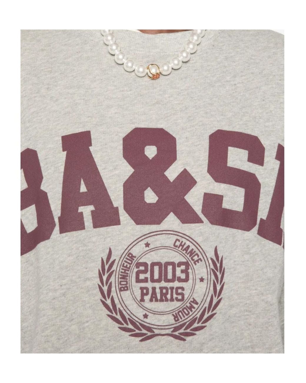 Ba&sh Gray Logo-Print Sweatshirt