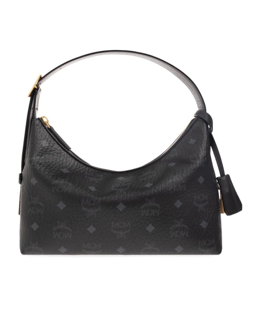 MCM Black Aren Small Hobo Shoulder Bag