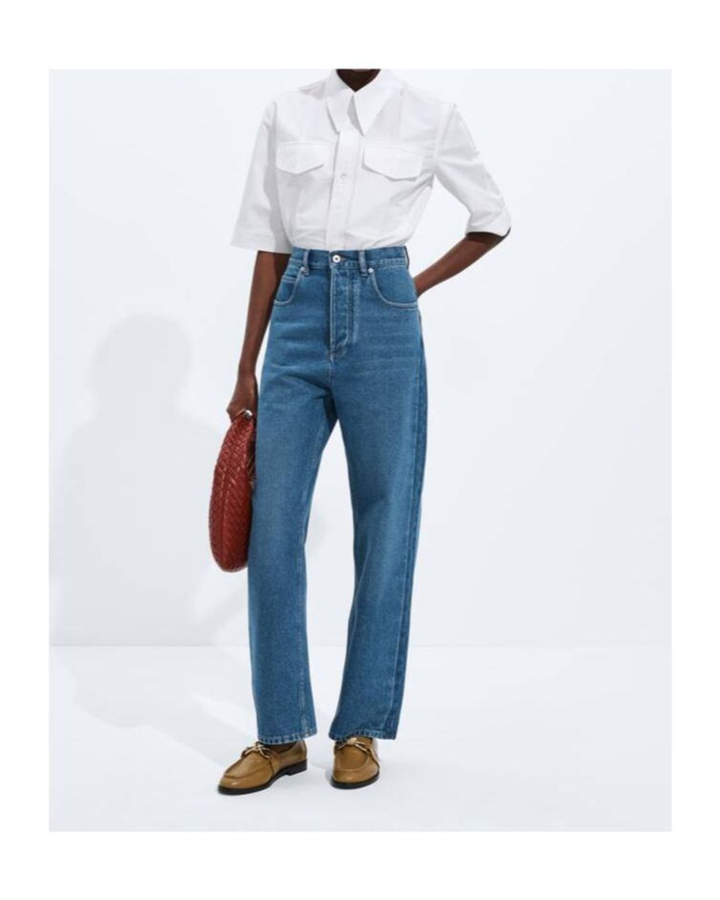 Bottega Veneta Blue Wide Leg Jeans