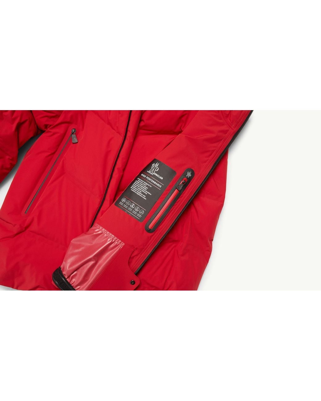 Moncler Red Angren Hooded Insulated Ski Jacket for men