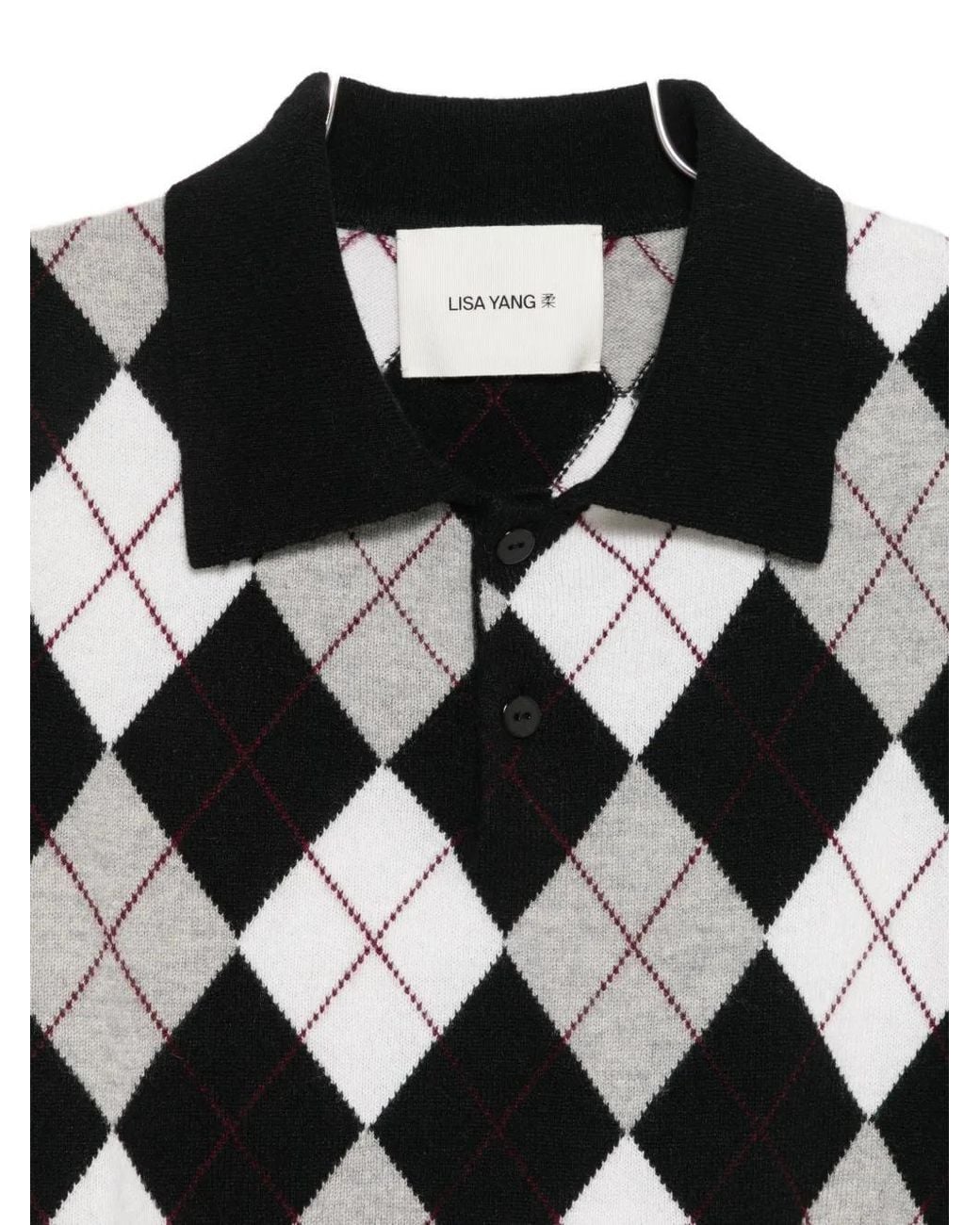 Lisa Yang Black Polo Collar Knitted Vest