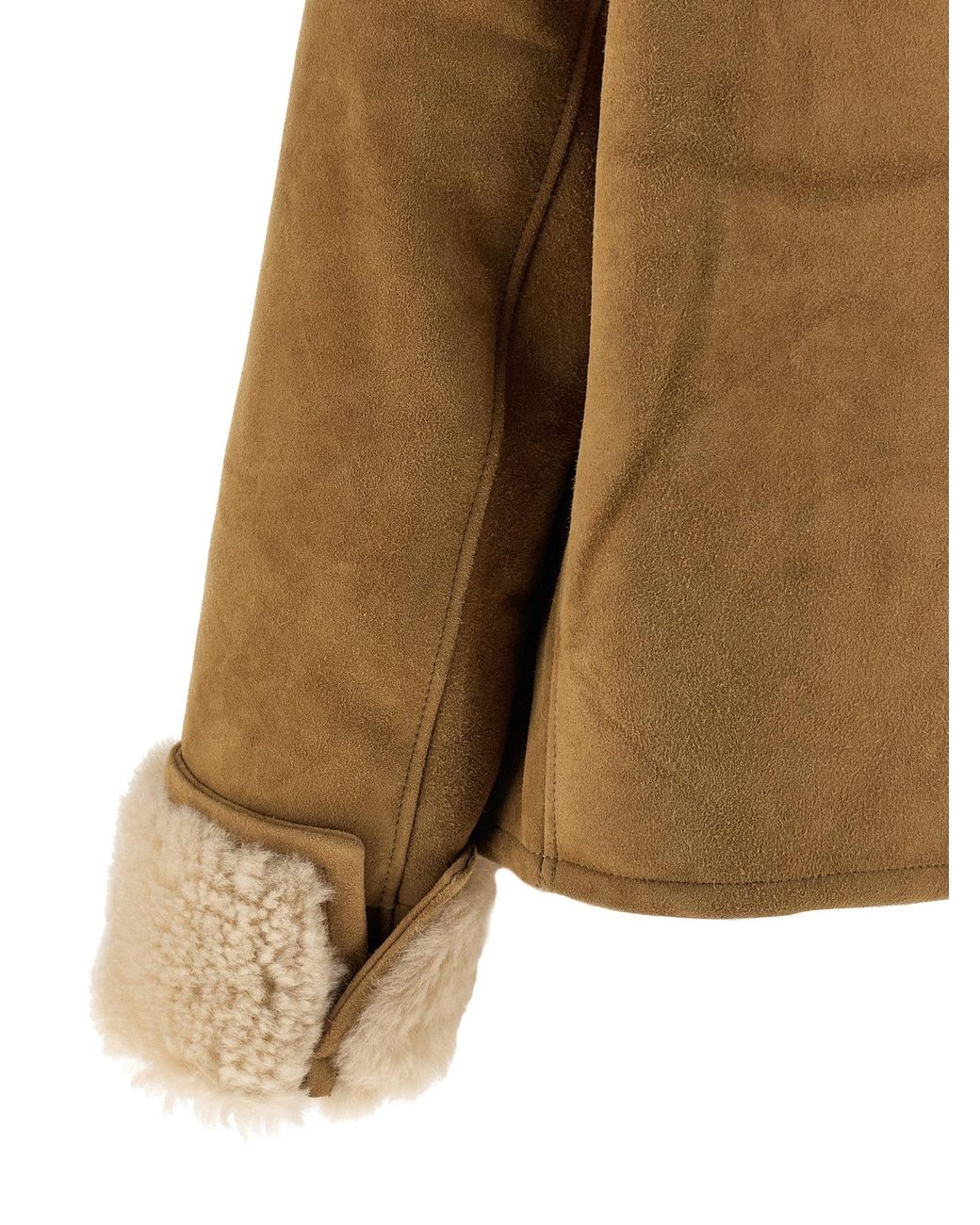 AMI Natural Ami Shearling Buttoned Jacket for men
