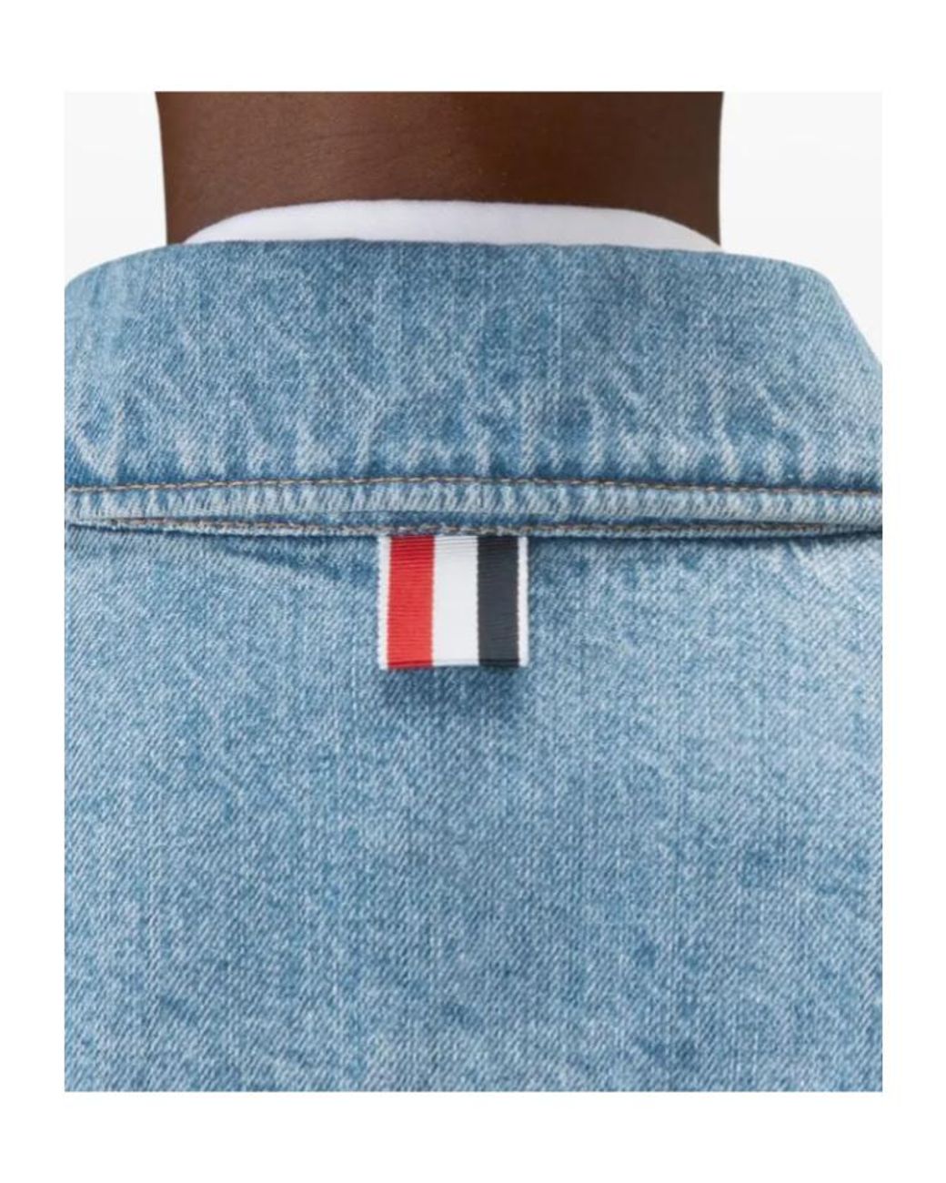 Thom Browne Blue Shrunken Selvedge Denim Jacket