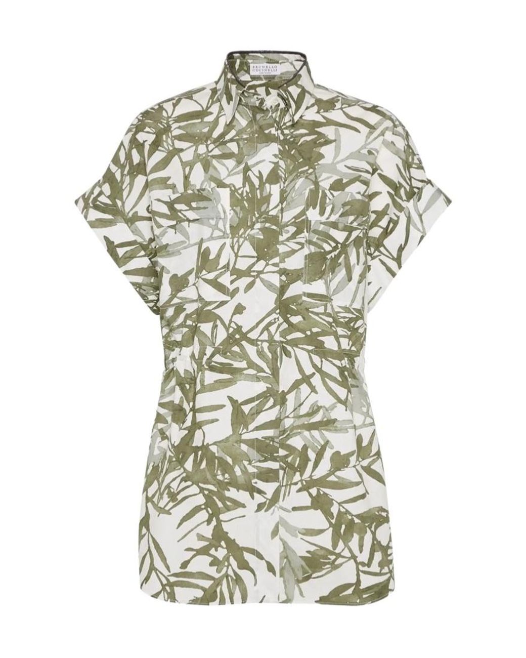 Brunello Cucinelli White Cotton Poplin Herbarium Shirt