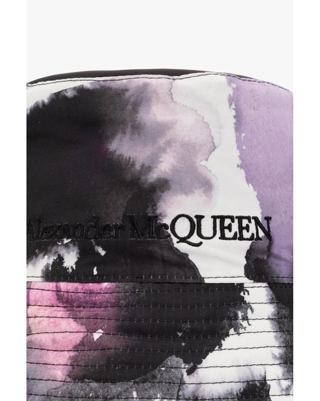 McQueen White Graffiti Printed Bucket Hat