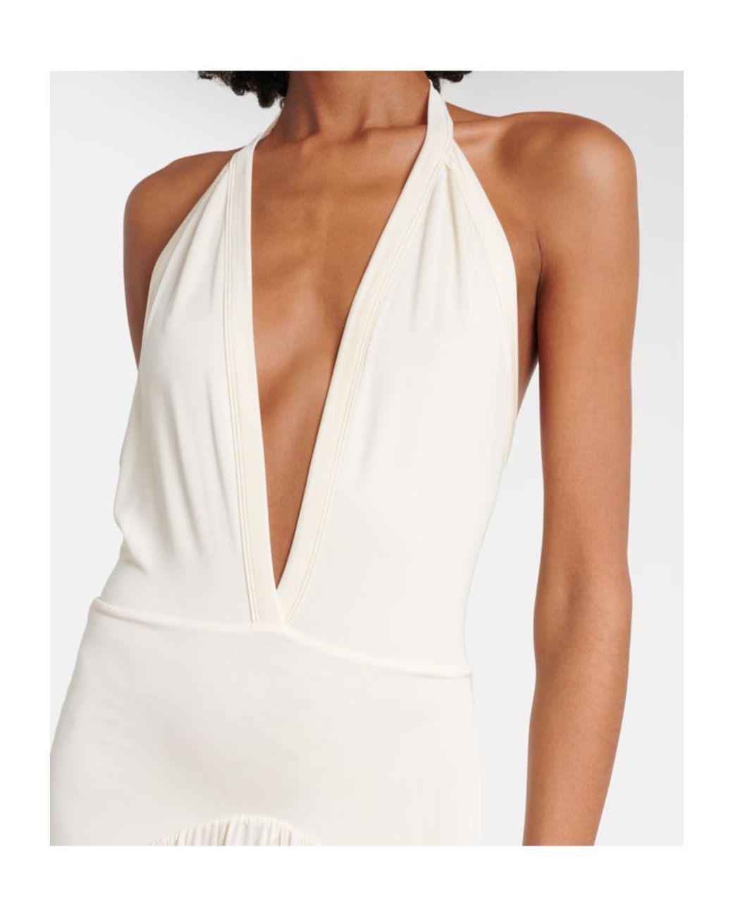 AYA MUSE White Ola Halter Neck Dress