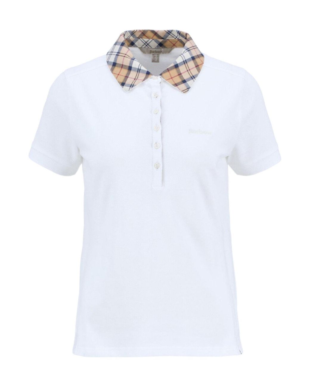 Barbour White Short-Sleeved Button-Front Polo Shirt