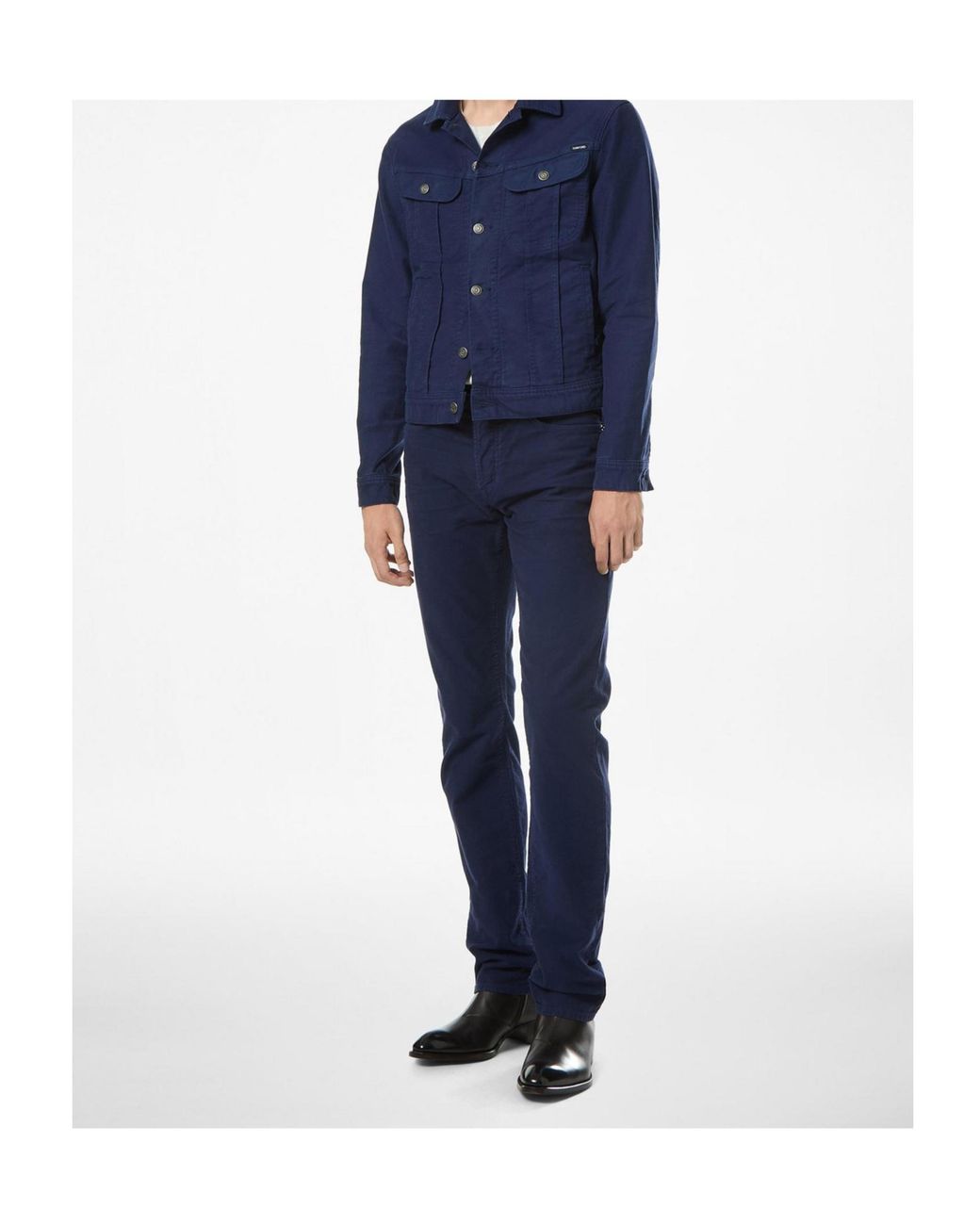Tom Ford Blue Button-Fastening Trousers for men