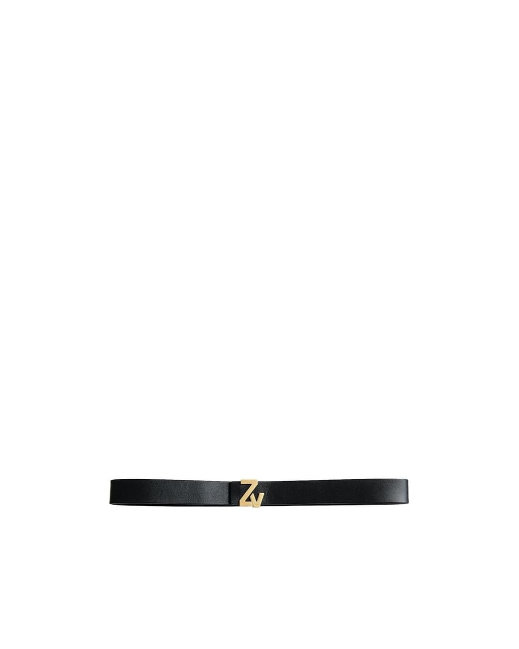 Zadig & Voltaire Black Logo Plaque Buckle Belt