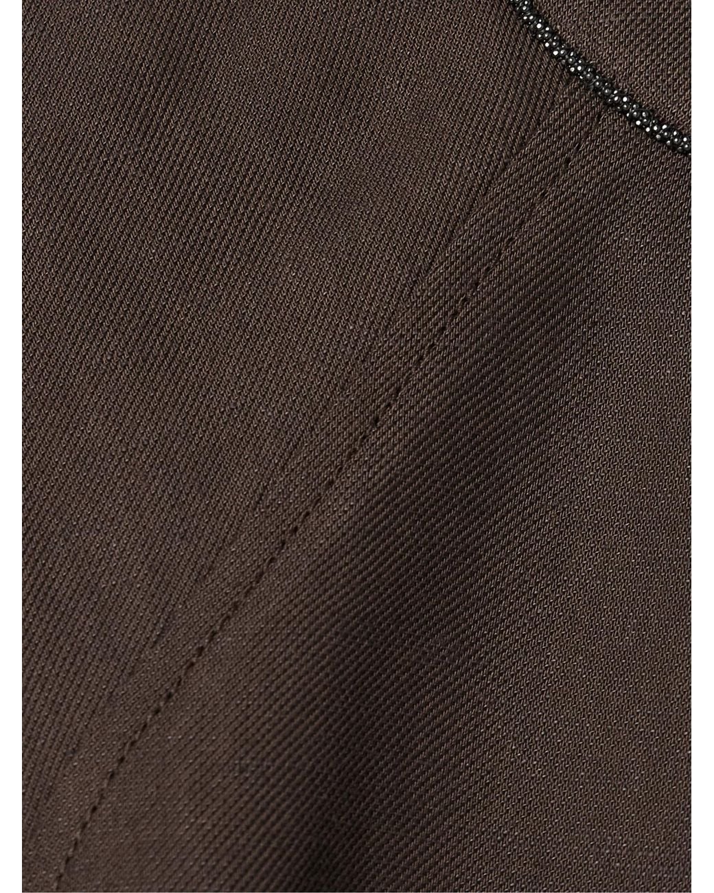 Brunello Cucinelli Brown Monili Chain-Detail Mini Dress