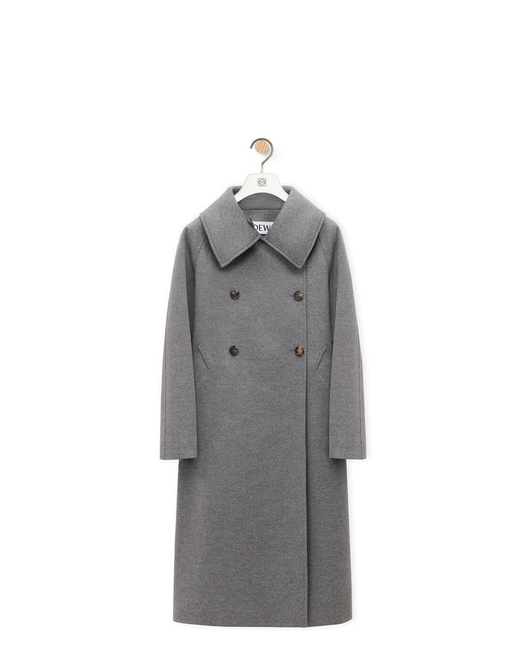 Loewe Gray Double-Breasted Coat