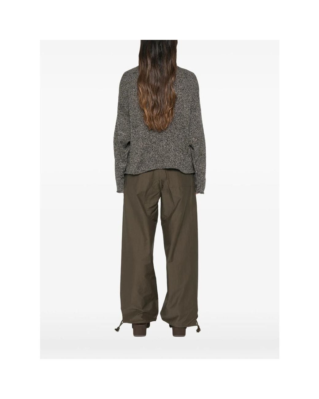 Baserange Gray Long-Sleeve High-Neck Knit Top