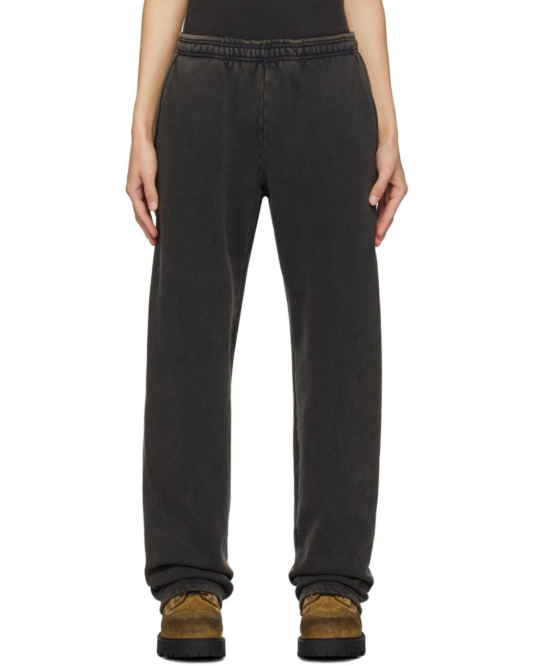 Entire studios Black Straight-Leg Elasticated Waistband Track Trousers for men