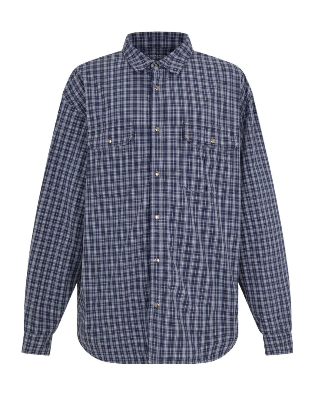 Maison Margiela Blue Mmm Check Rev Jkt for men