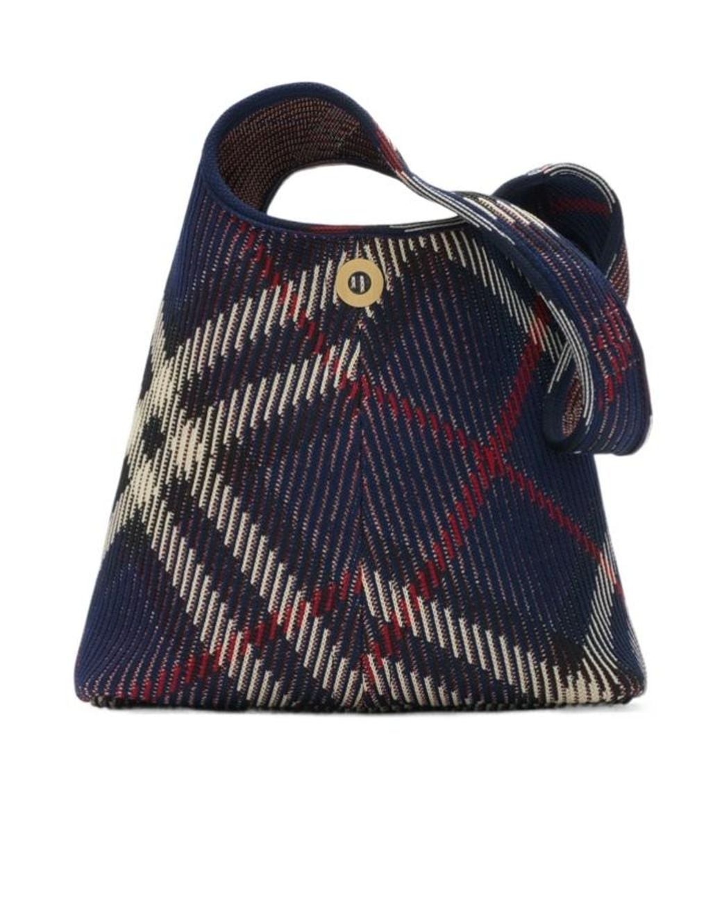 Burberry Blue Small Check Shoulder Bag