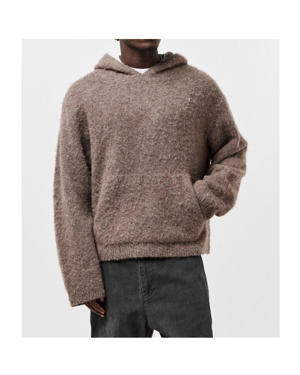 Represent Brown Hooded Knitted Sweater for men