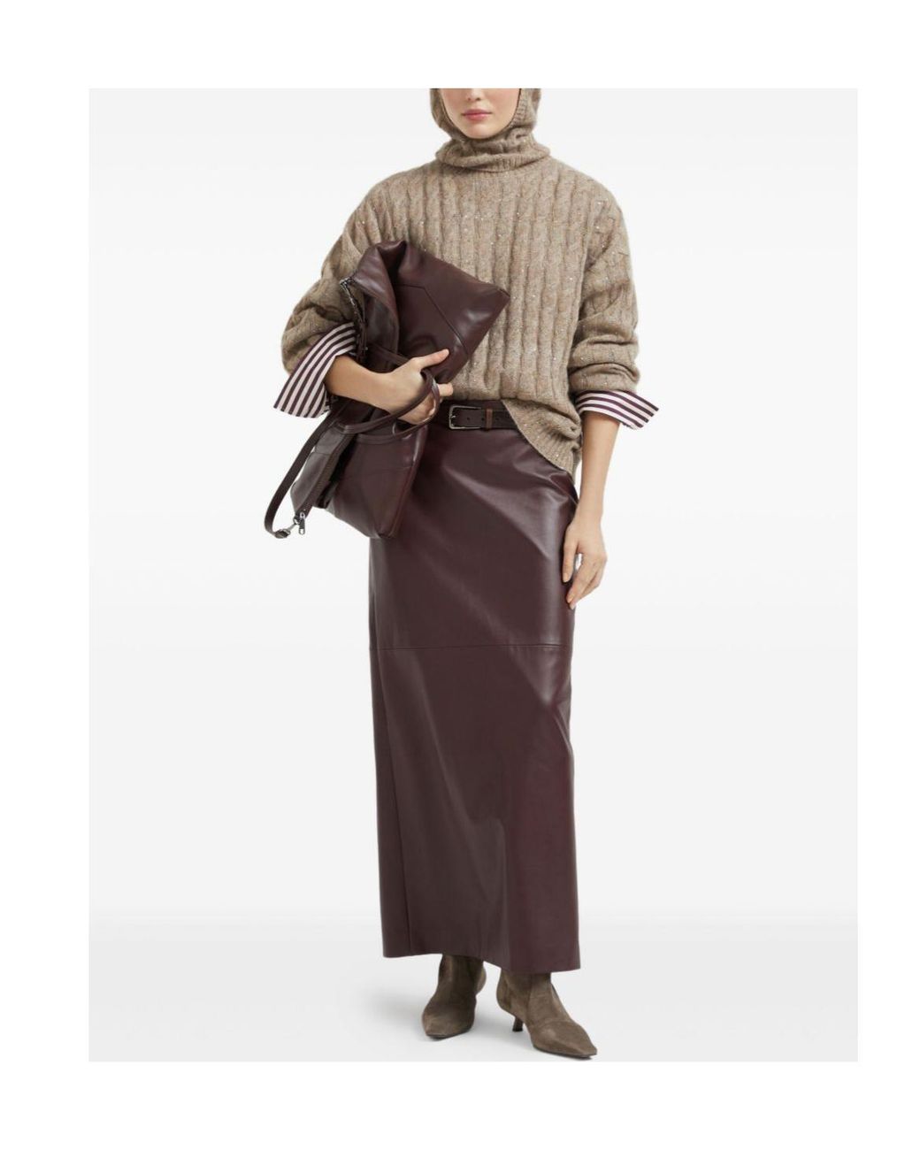 Brunello Cucinelli Brown Long Sleeve Sweater