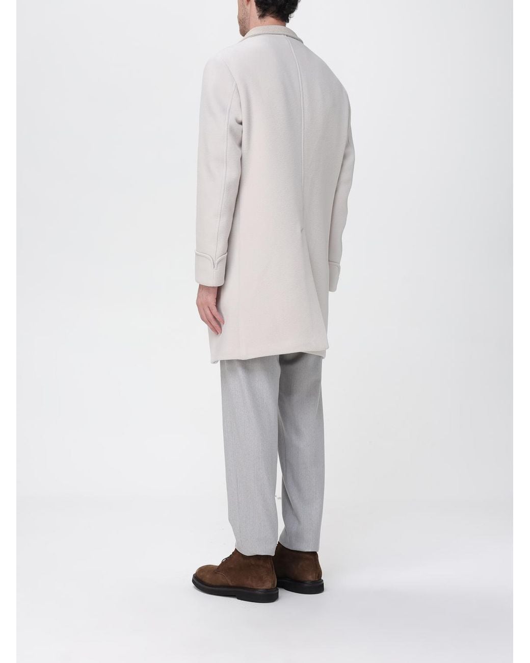 Eleventy Natural Single Breasted Coat for men