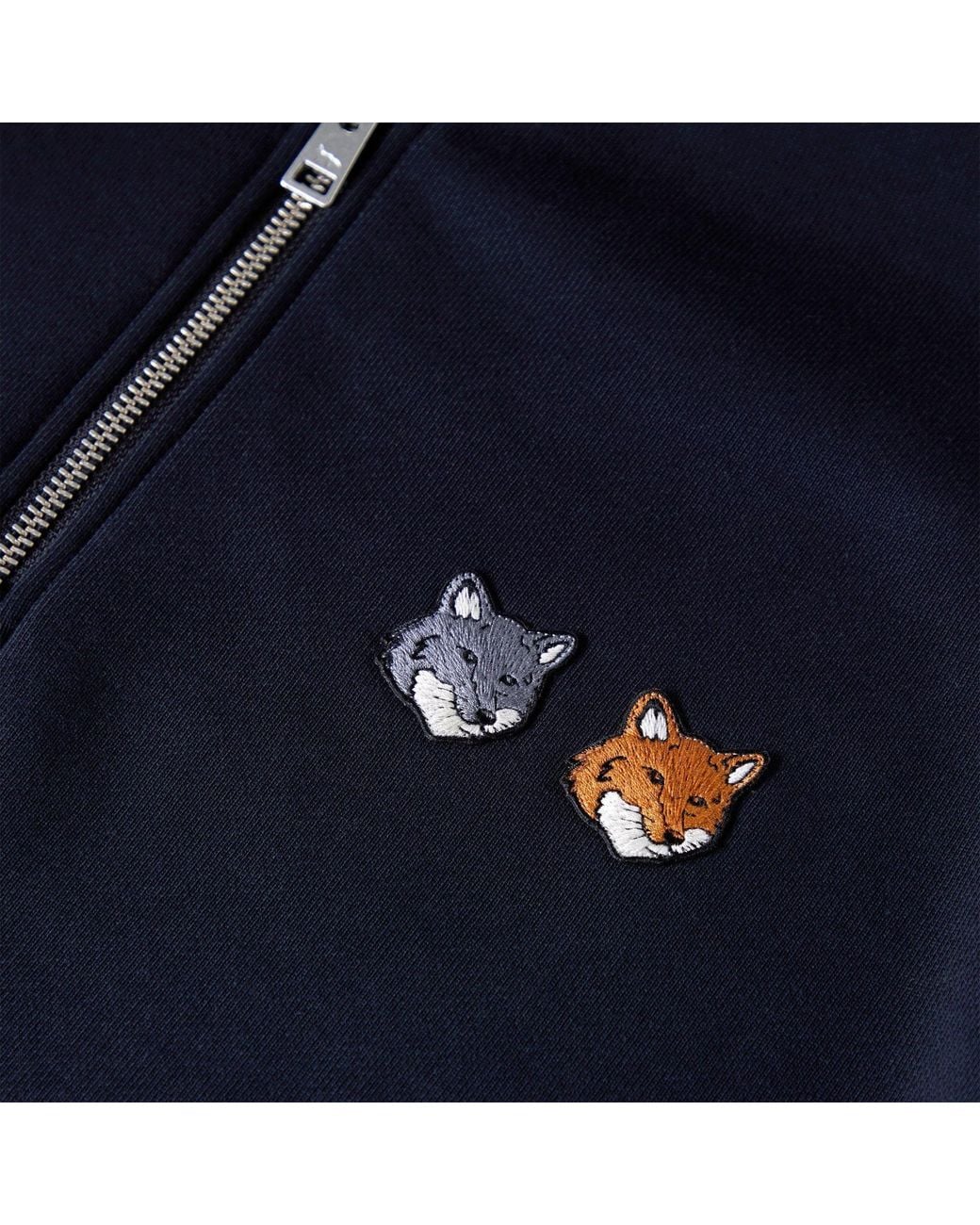 Maison Kitsuné Blue Doublefox Graphic Hoodie for men