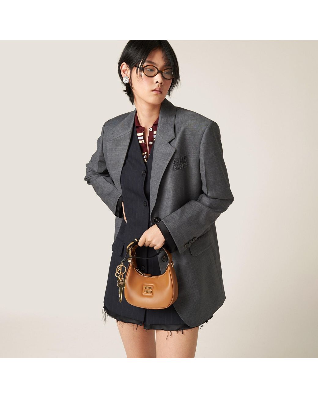Miu Miu Black Tailored Wool Mini Dress