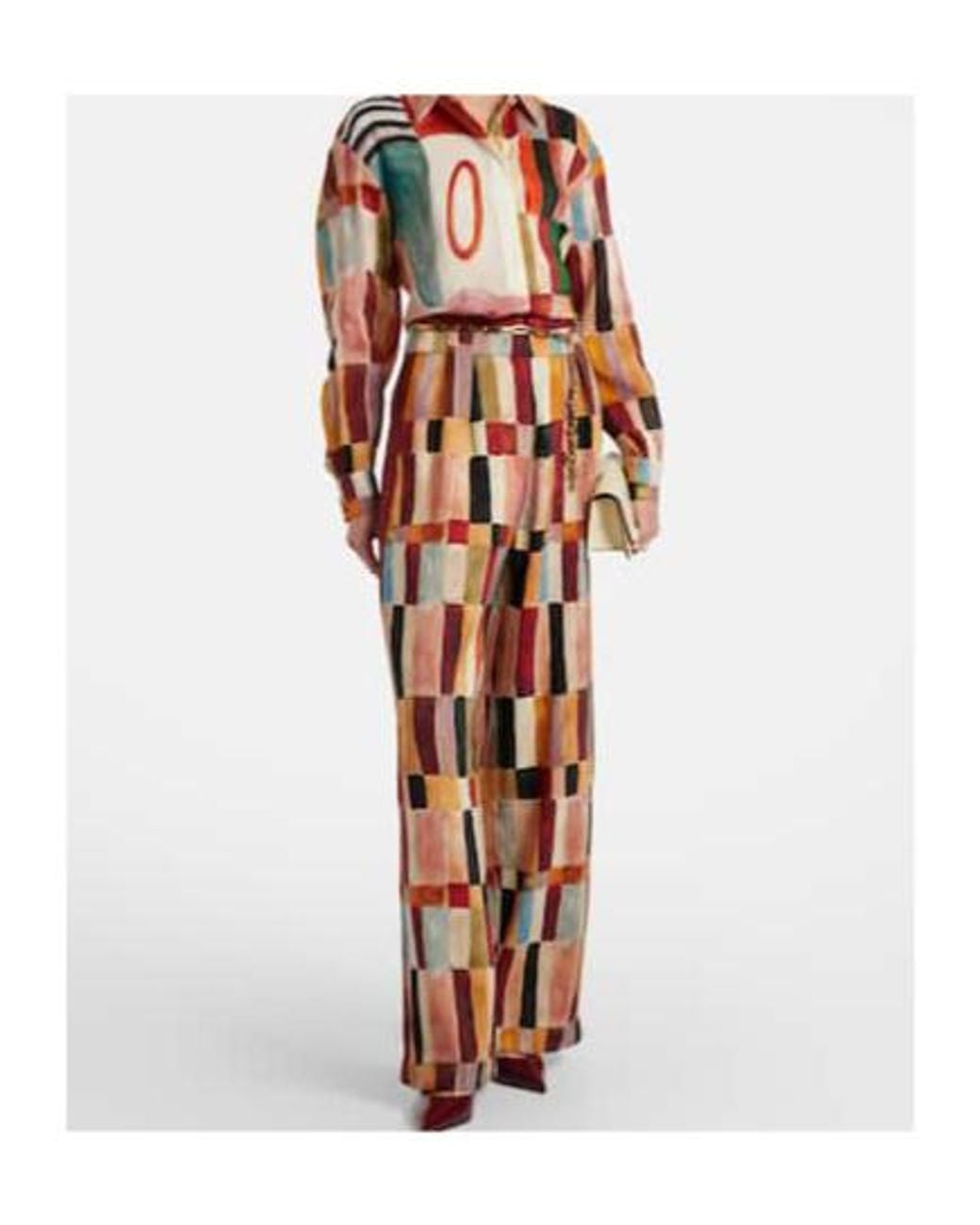 ALÉMAIS Orange X Lrnce Marjorelle Printed Linen And Silk Shirt