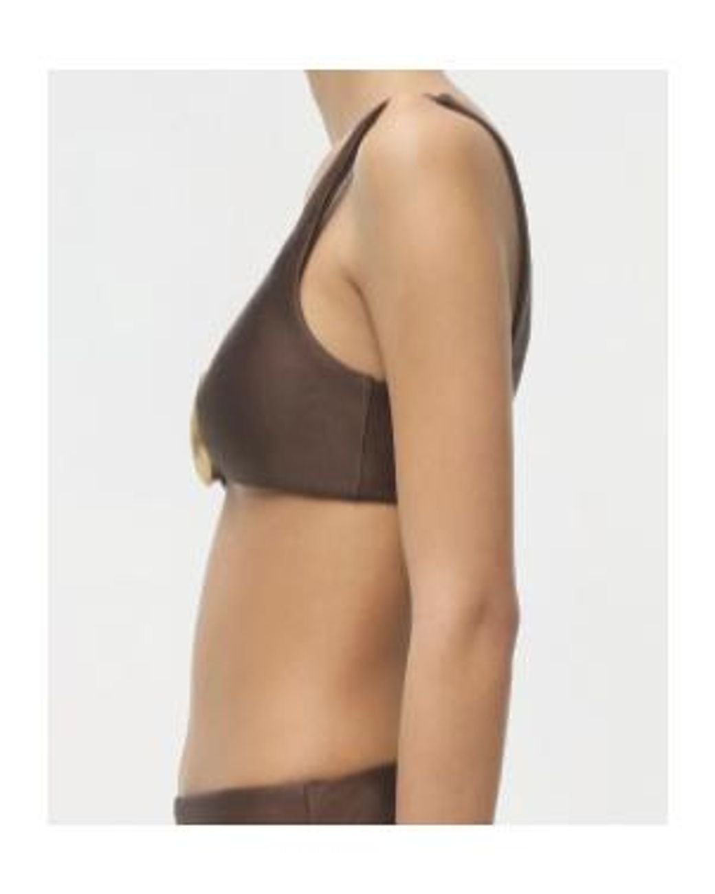 Jonathan Simkhai Brown Veyra Shell Bikini Top