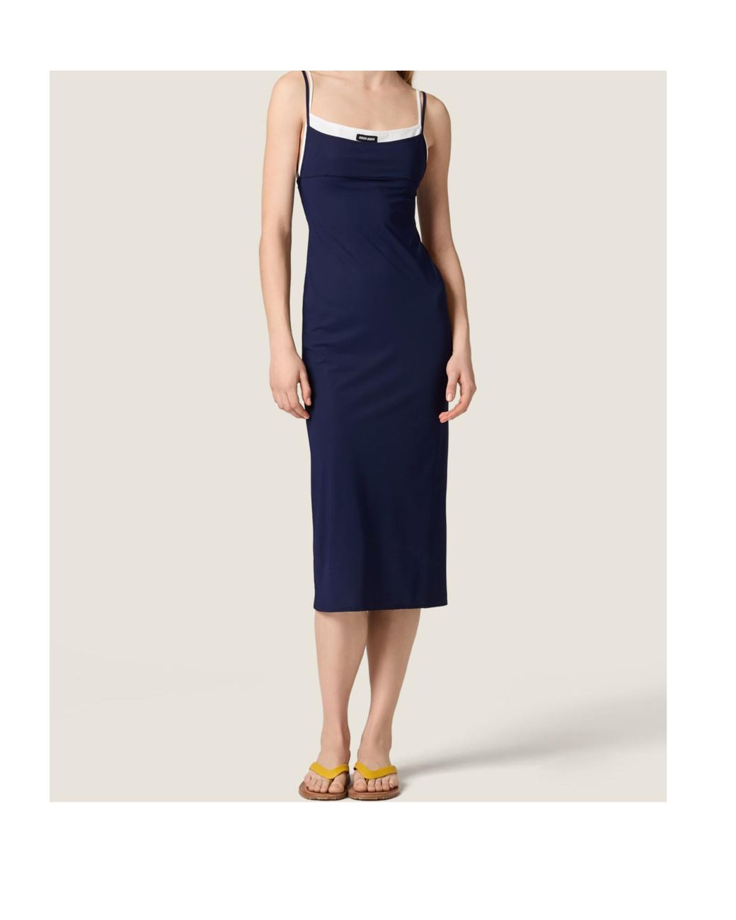 Miu Miu Blue Stretch Jersey Midi Dress
