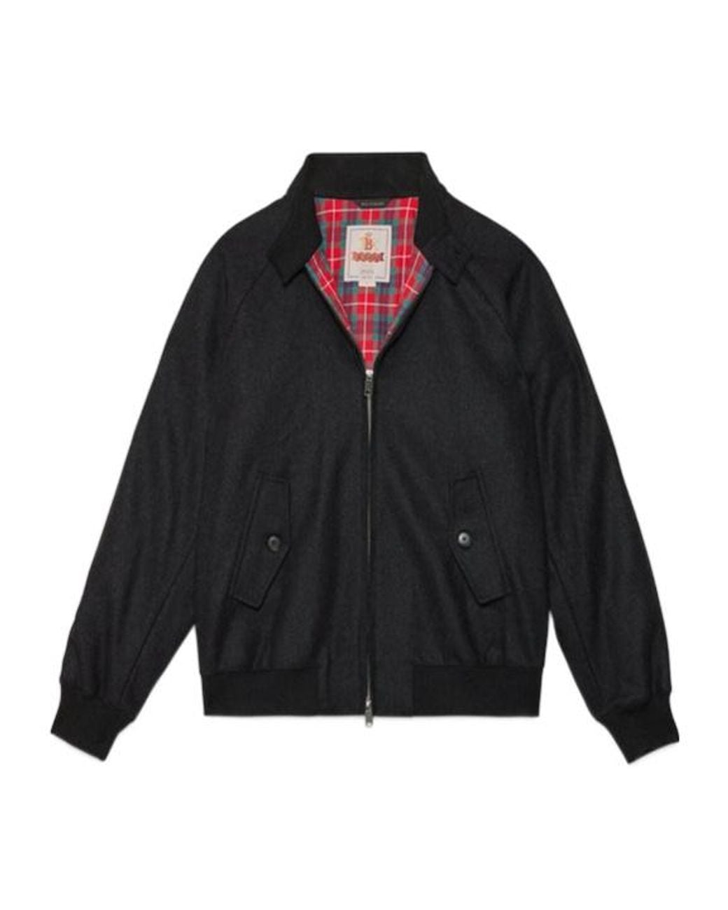 Baracuta Black G9 Melton Zip Bomber Jacket for men